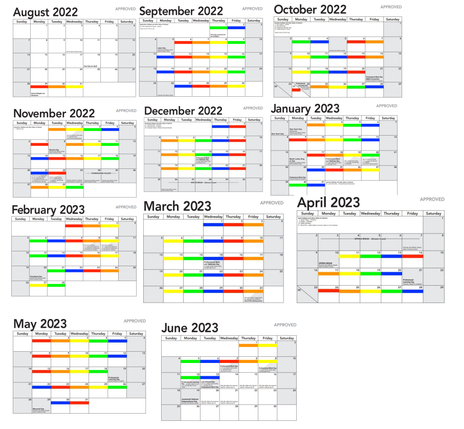 Related Arts Color Calendar Laurel Woods Elementary School